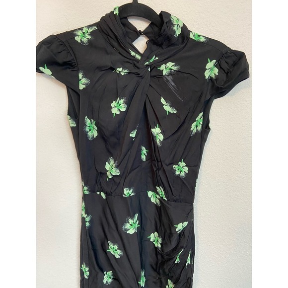 Self-Portrait Pansy Print Midi Dress size 0 - Picture 2 of 8